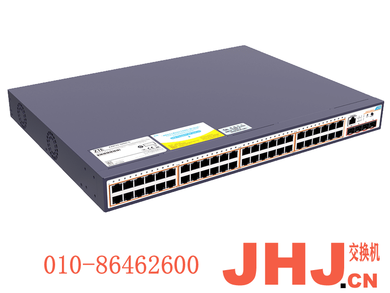 ZXR10 5260-52PD-SC：48*10/100/1000Base-T RJ45（PoE/PoE+）端口 + 4*10GE SFP+端口   ZXR10 5260-SC系列交换机