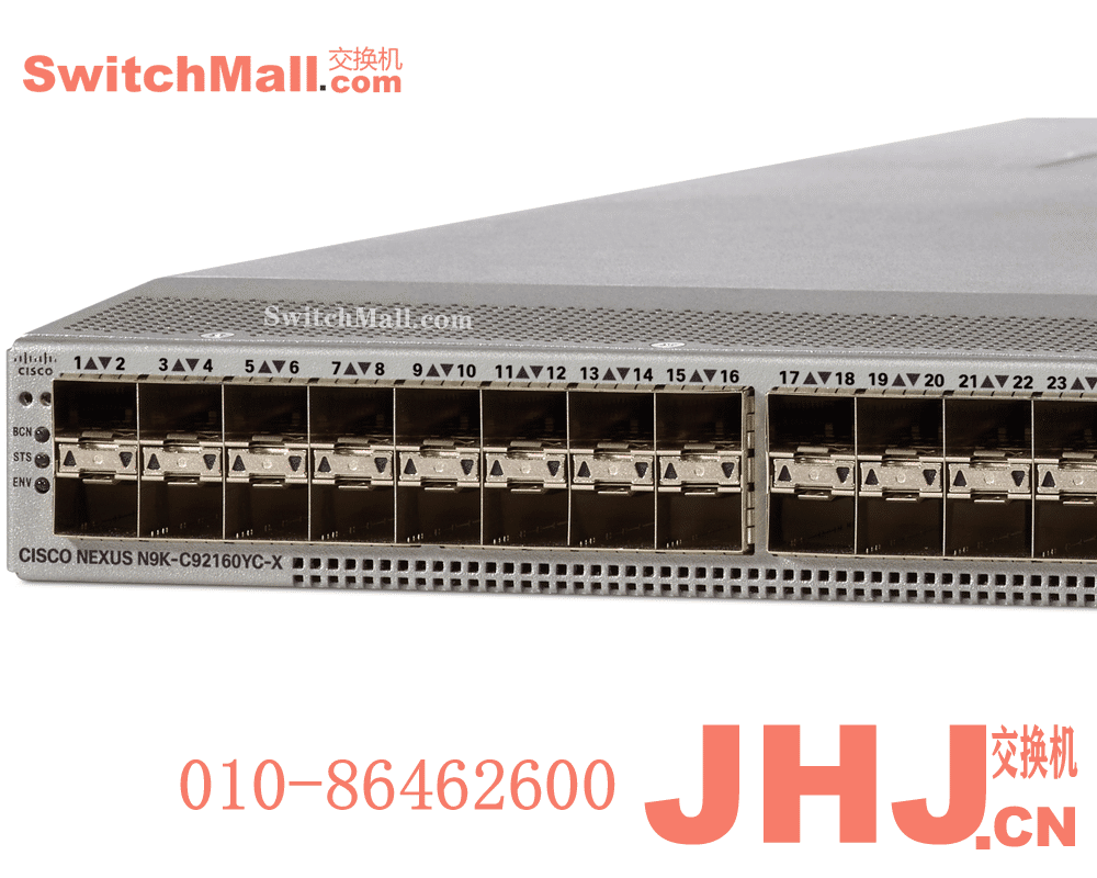 N9K-C92160YC-X  |思科Nexus 9200系列 48个1/10G/25G SFP+端口和6个40G QSFP 或者 4个100G QSFP28端口交换机  |Cisco N9K-C92160YC-X|  Nexus 9200 with 48p 1/10G/25G SFP+ and 6p 40G QSFP or 4p 100G QSFP28