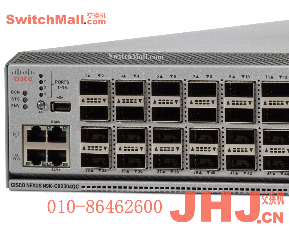 N9K-C92304QC | 思科Nexus 9200系列 56个40G QSFP+端口和8个100G QSFP28 端口交换机 | Cisco N9K-C92304QC |思科数据中心交换机-低延时交换机| Nexus 9200 with 56p 40G QSFP+ and 8p 100G QSFP28