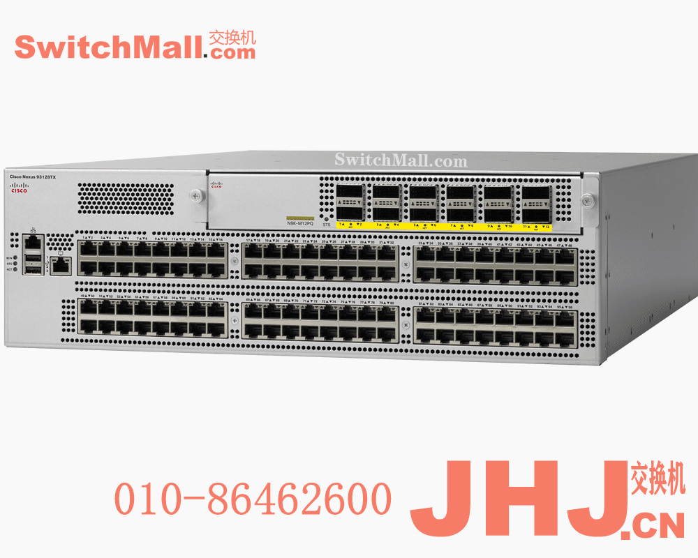 N9K-C93128TX |思科数据中心Nexus 9300系列交换机  |Cisco N9K-C93128TX |96个万兆电口,8个40G QSFP端口| Nexus 9300 with 96p 100M/1/10G-T and 8p 40G QSFP