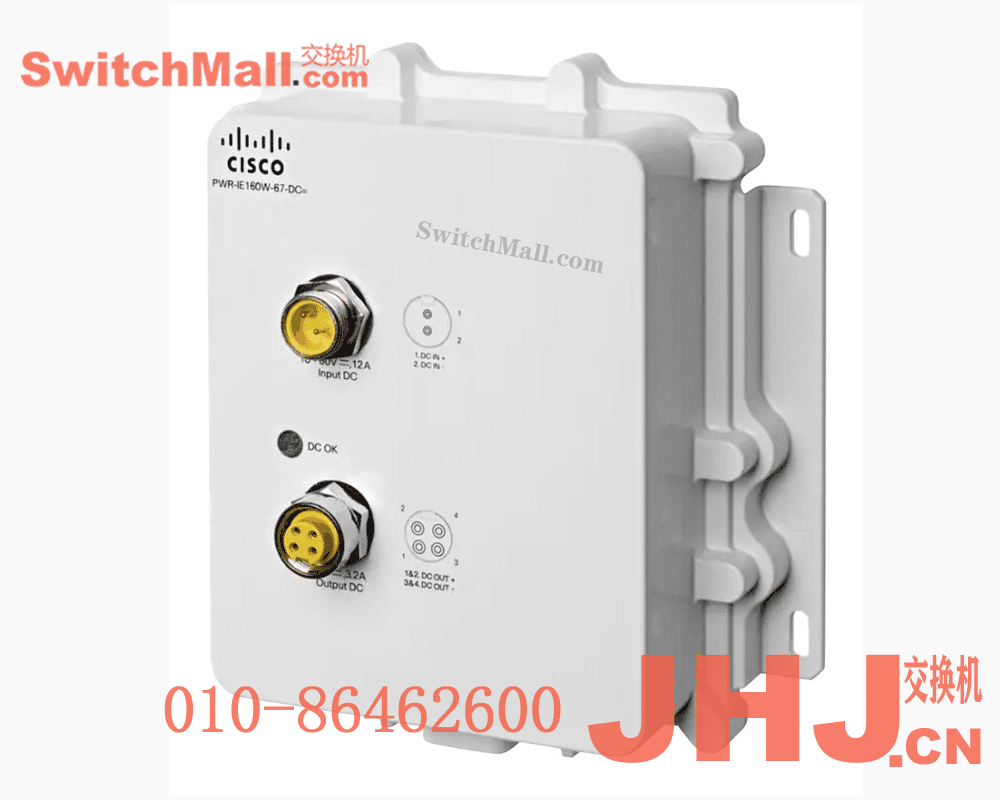 PWR-IE160W-67-DC=  | 思科工业交换机 IE2000IP67 , IP67 级 PoE DC-DC 电源 | Cisco PWR-IE160W-67-DC  |  IP67-rated PoE DC-DC power supply, Input:18V-60V Output: 54V, 3.1A max 160W