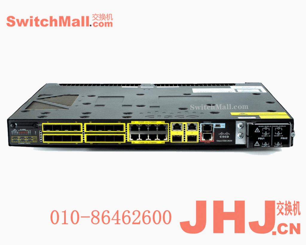 CGS-2520-16S-8PC= | 思科工业交换机CGS 2520系列| Cisco CGS-2520-16S-8PC | 16个百兆光口，8个百兆POE+口，2个千兆光电复用口 | CGS2520 16FE SFP, 8FE Copper PoE+  2GE combo uplinks